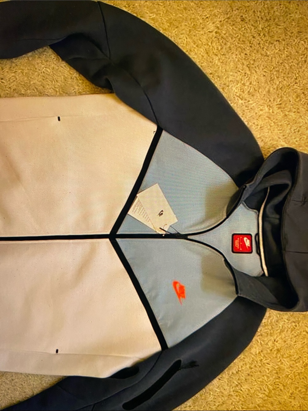 Nike Men’s Black and Light Gray Colorblock Windbreaker Jacket